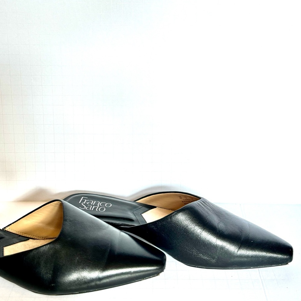 Franco Sarto Black Leather Mules
